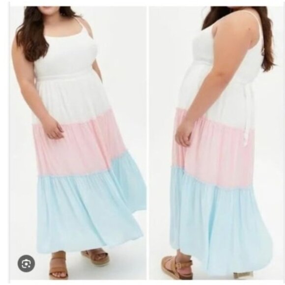Torrid White, Pink, and Blue Maxi Dress - Picture 8 of 8
